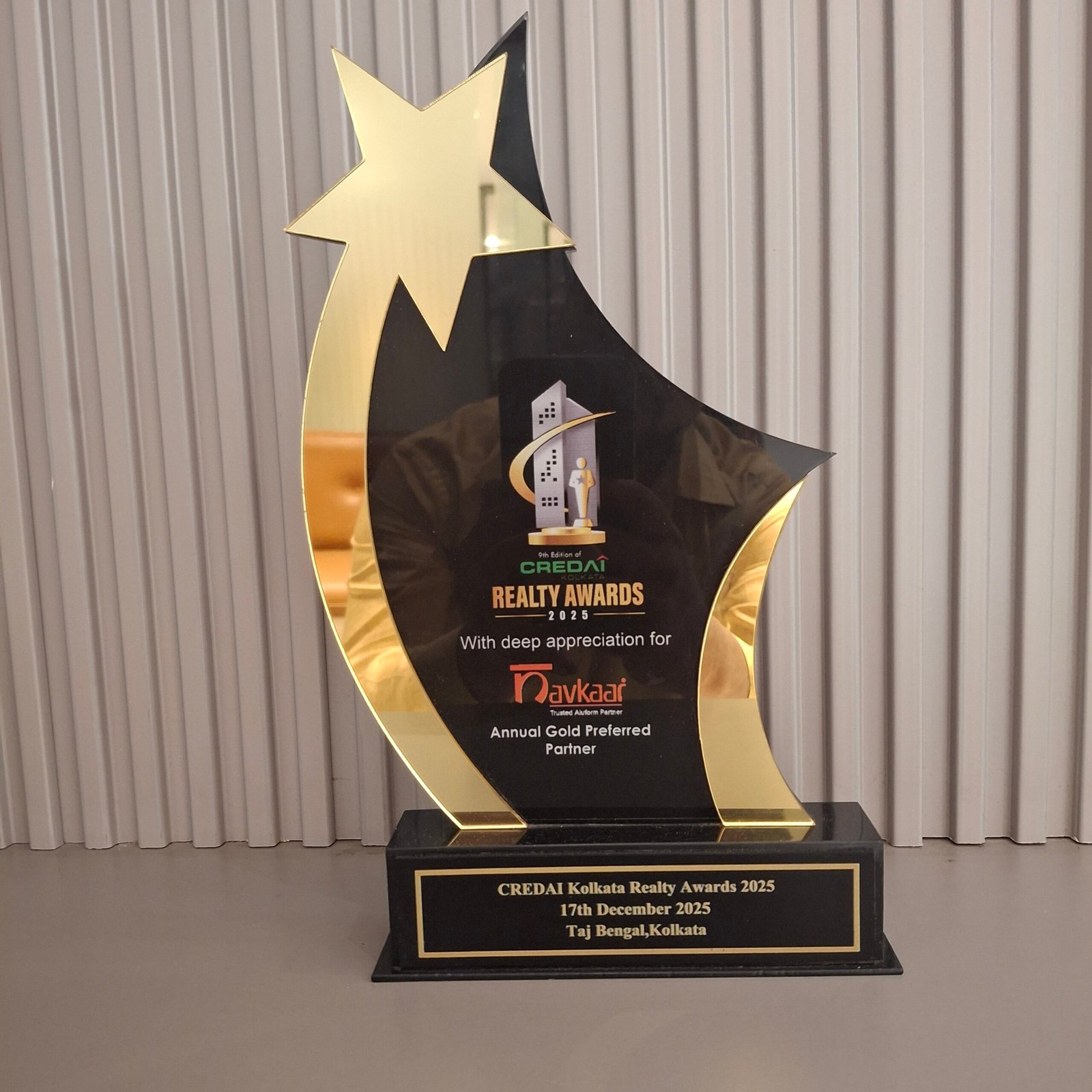 CREDAI Kolkata Realty Awards 2025 trophy naming Navkaar Annual Gold Preferred Partner