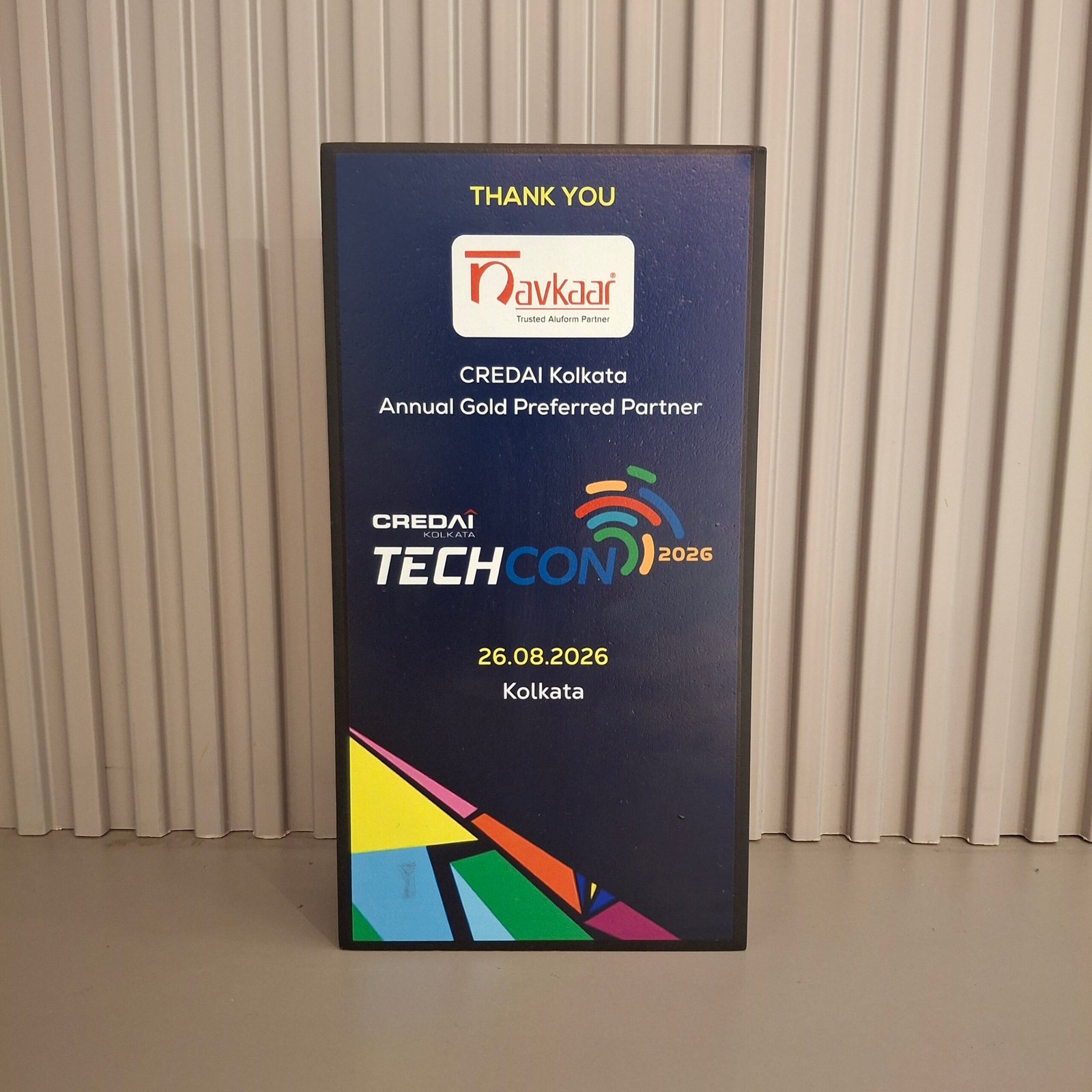 CREDAI Kolkata TECHCON 2026 thank-you plaque